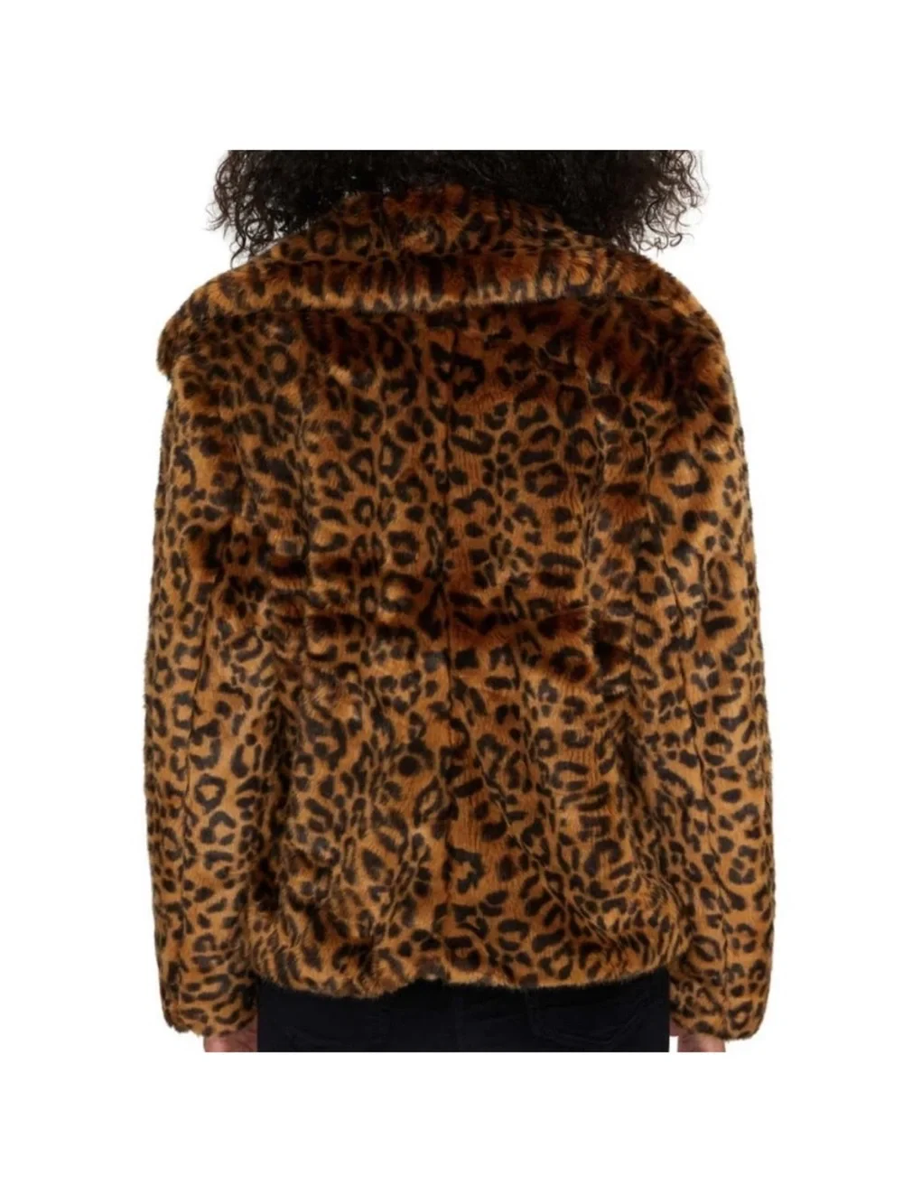 Sanctuary Over the Rainbow Faux Fur Leopard Animal Print Coat Mob Wife Med NEW